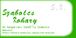 szabolcs kohary business card